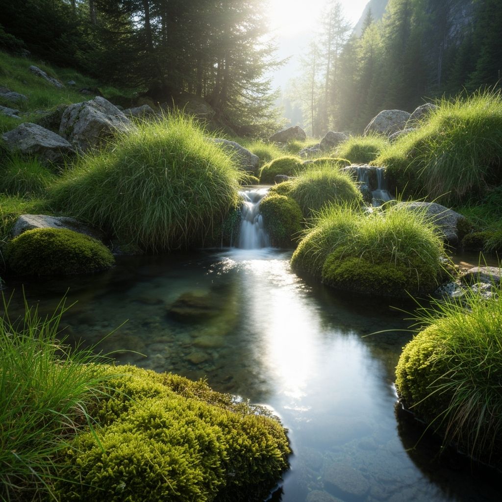 Alpine Quelle in den Schweizer Bergen